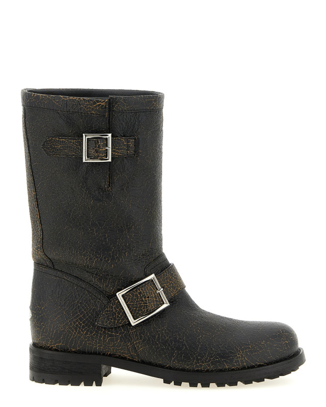 [Jimmy Choo] Boots FW26 BIKERMIDCTHBLACKTOFFEE