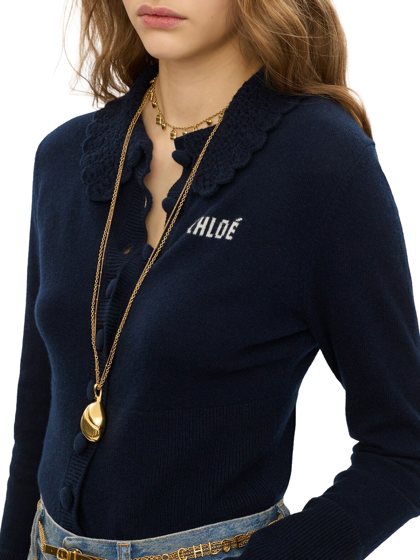 [Chloe] Knitwear FW26 CH26AMC167114C3 INK NAVY