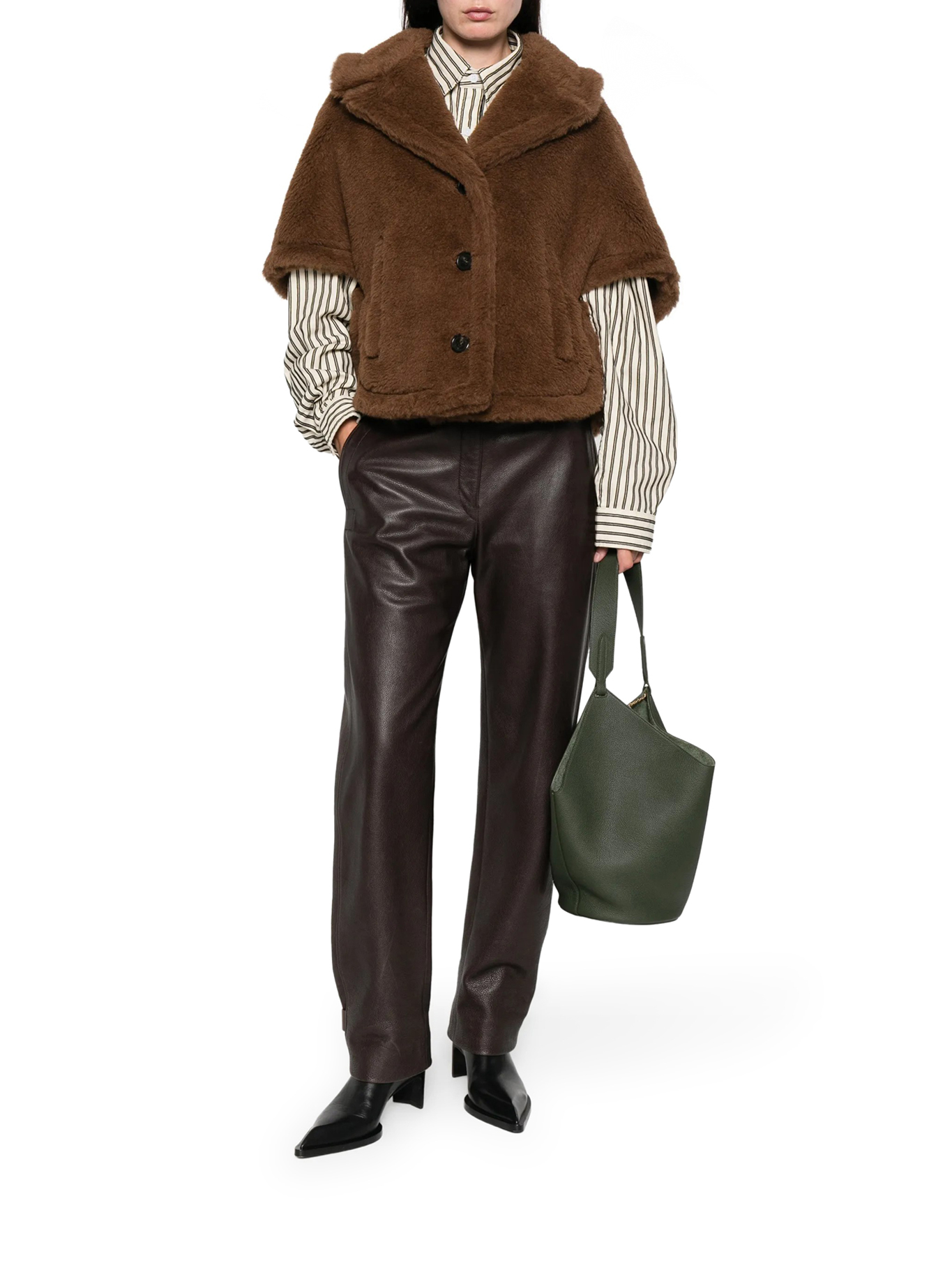 [Max Mara] Cape FW26 261473119160007 GOLD GREEN BROWN