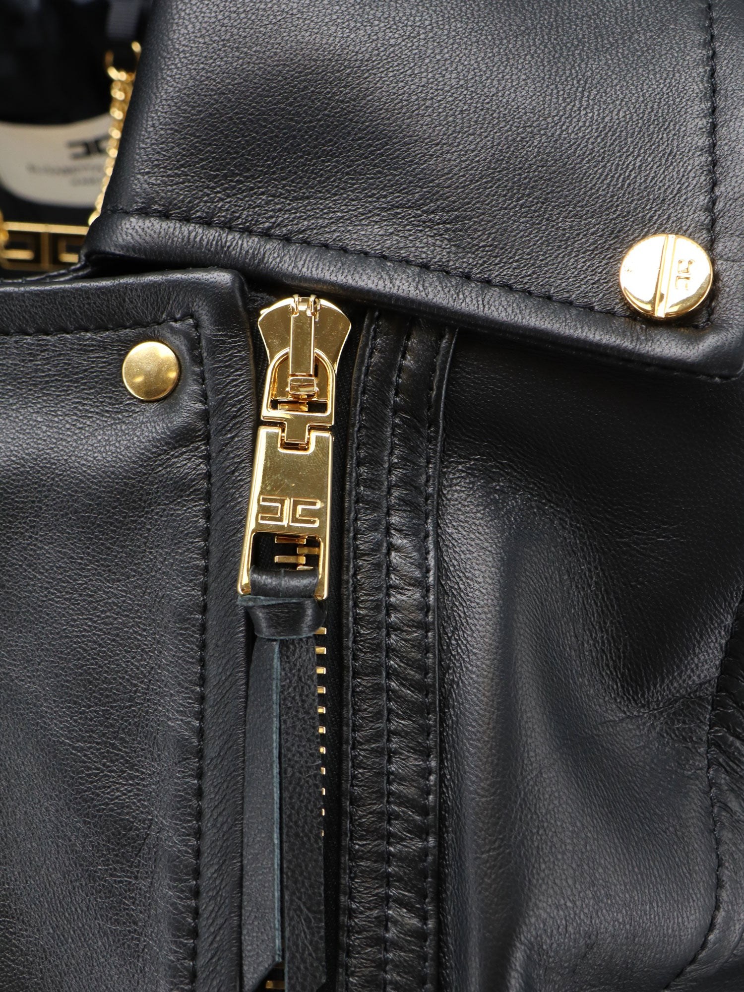 [ELISABETTA FRANCHI] Leather Jacket FW26 GD01Z66E2110