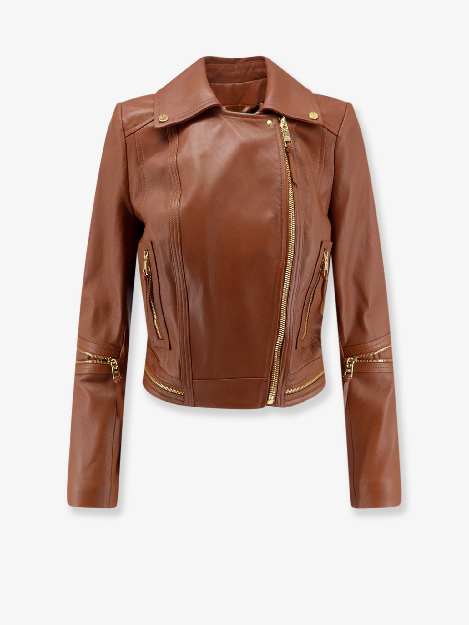 [ELISABETTA FRANCHI] Leather Jacket FW26 GD01Z66E2FK3