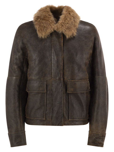 [Brunello Cucinelli] Leather Jacket FW26 MPMMA3805 C9998