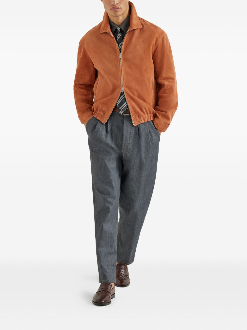 [Brunello Cucinelli] Leather Jacket SS26 MPCAO2071CSC21