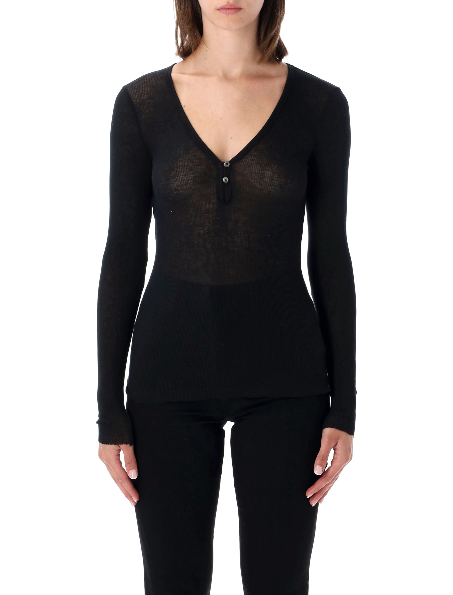 [JAMES PERSE] T-shirts Long Sleeve FW26 WVA3940BLK