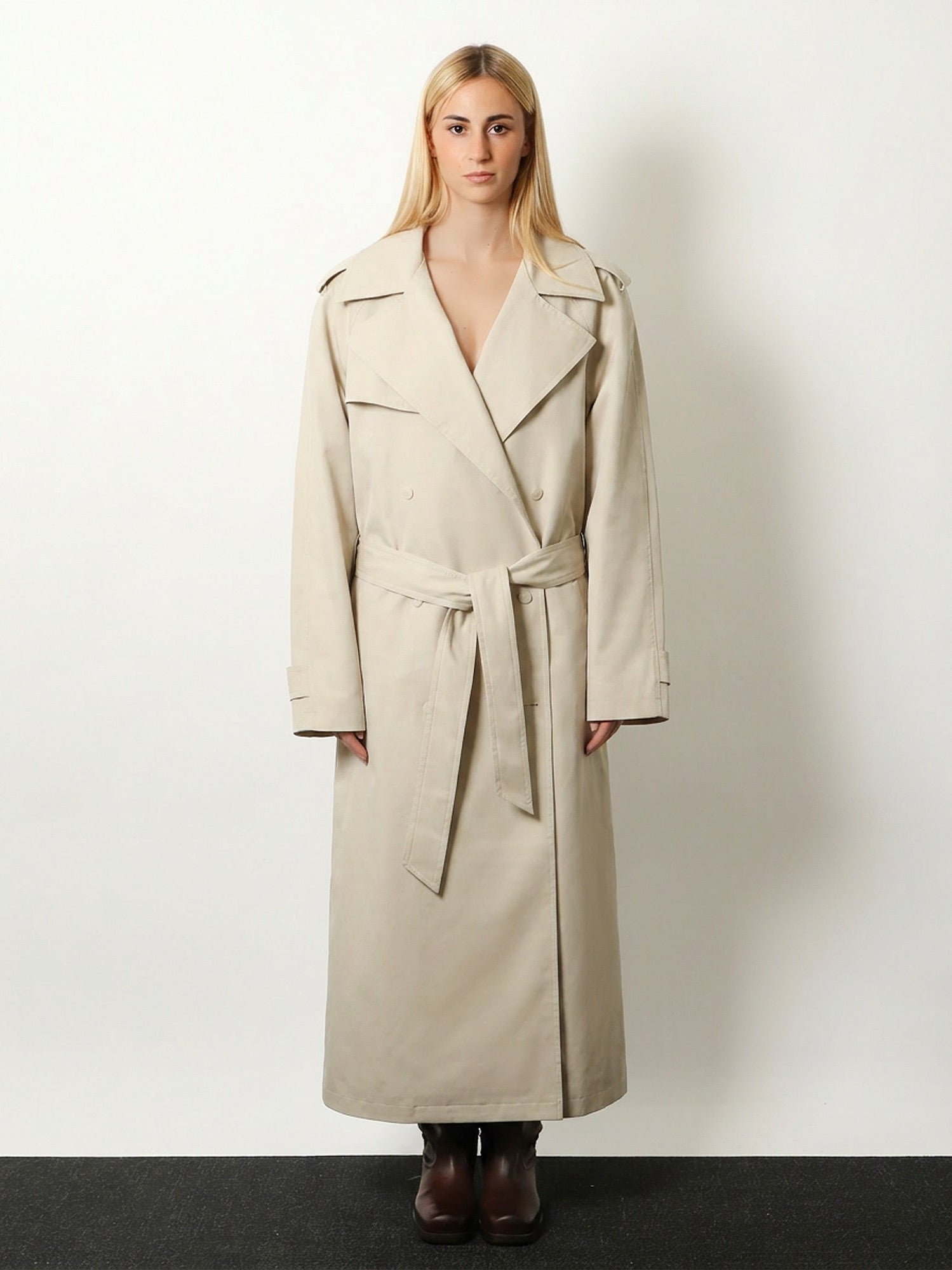 [THE FRANKIE SHOP] Trench Coat FW26 TRFS21991049LIGHTBEIGE