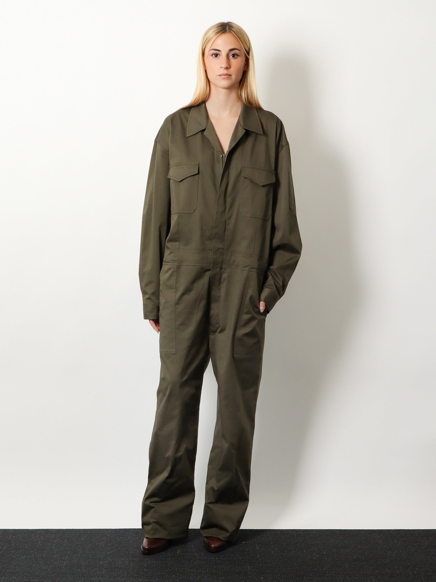 [THE FRANKIE SHOP] Jump suit FW26 JLFS22131413DARKOLIVE