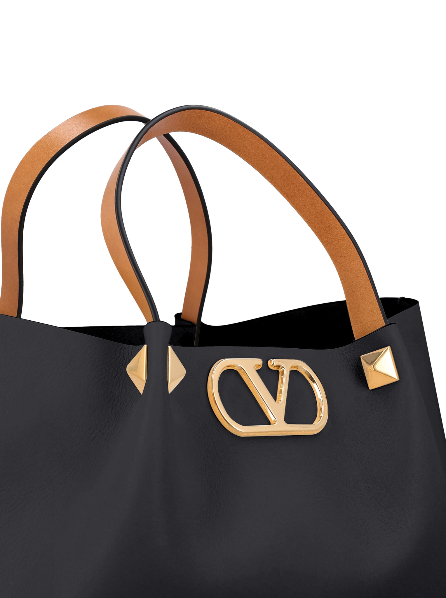[Valentino Garavani] Tote bag SS26 8W2B0T01LSXCAG BLACK NATURAL CAMEL