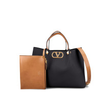 [Valentino Garavani] Tote bag SS26 8W2B0T01LSXCAG BLACK NATURAL CAMEL