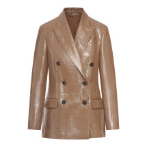 [Brunello Cucinelli] Leather Jacket SS26 ML5967091C7083 CUIR SILVER