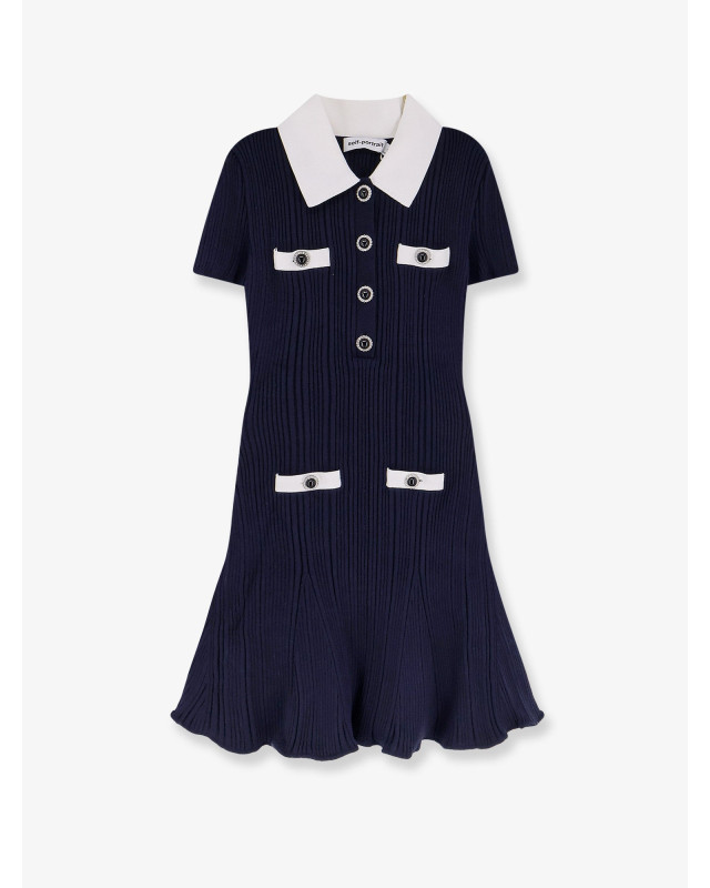 [SELF PORTRAIT] Short sleeve dress FW25 AW25014SNNAVY