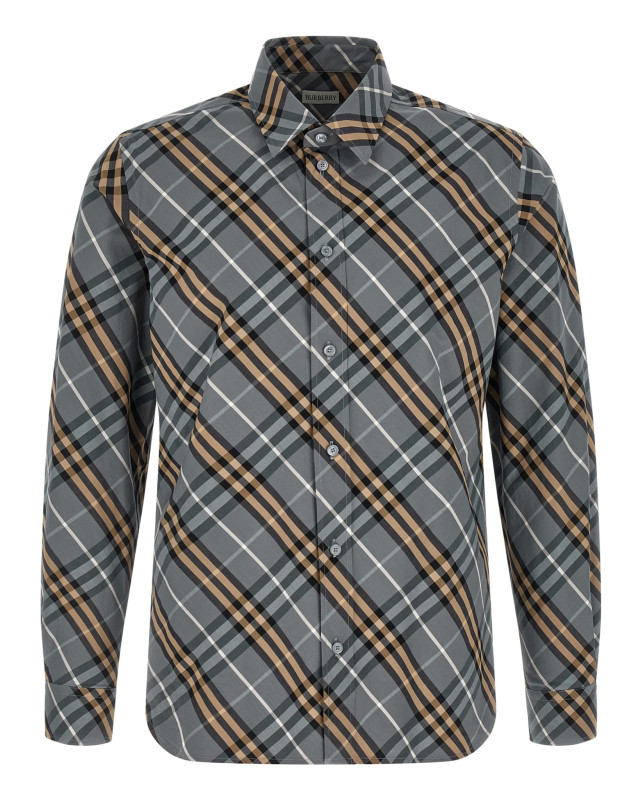 [Burberry] Shirts Long Sleeve SS26 8123670WAVEBLUEIPCHECK