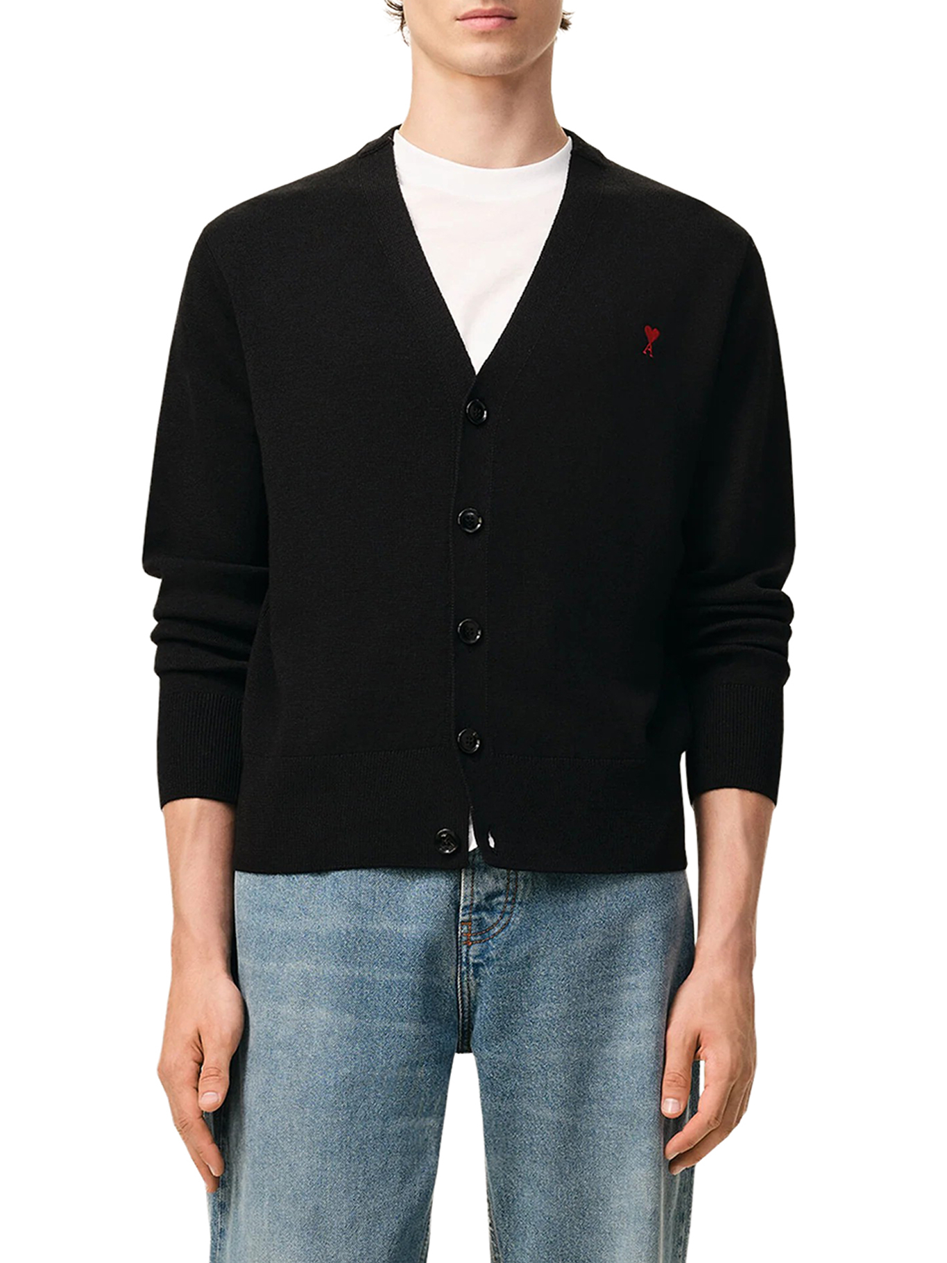 [Ami Paris] Cardigan FW26 HKC361001009 NOIR ROUGE