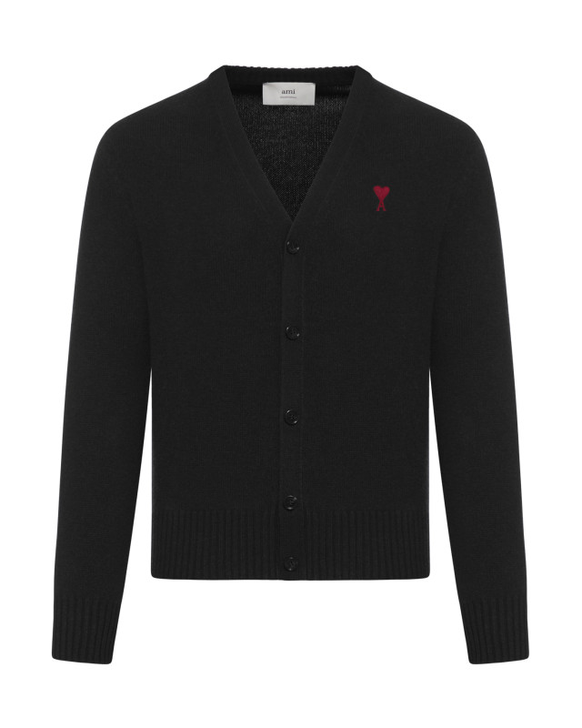 [Ami Paris] Cardigan FW26 HKC361001009 NOIR ROUGE