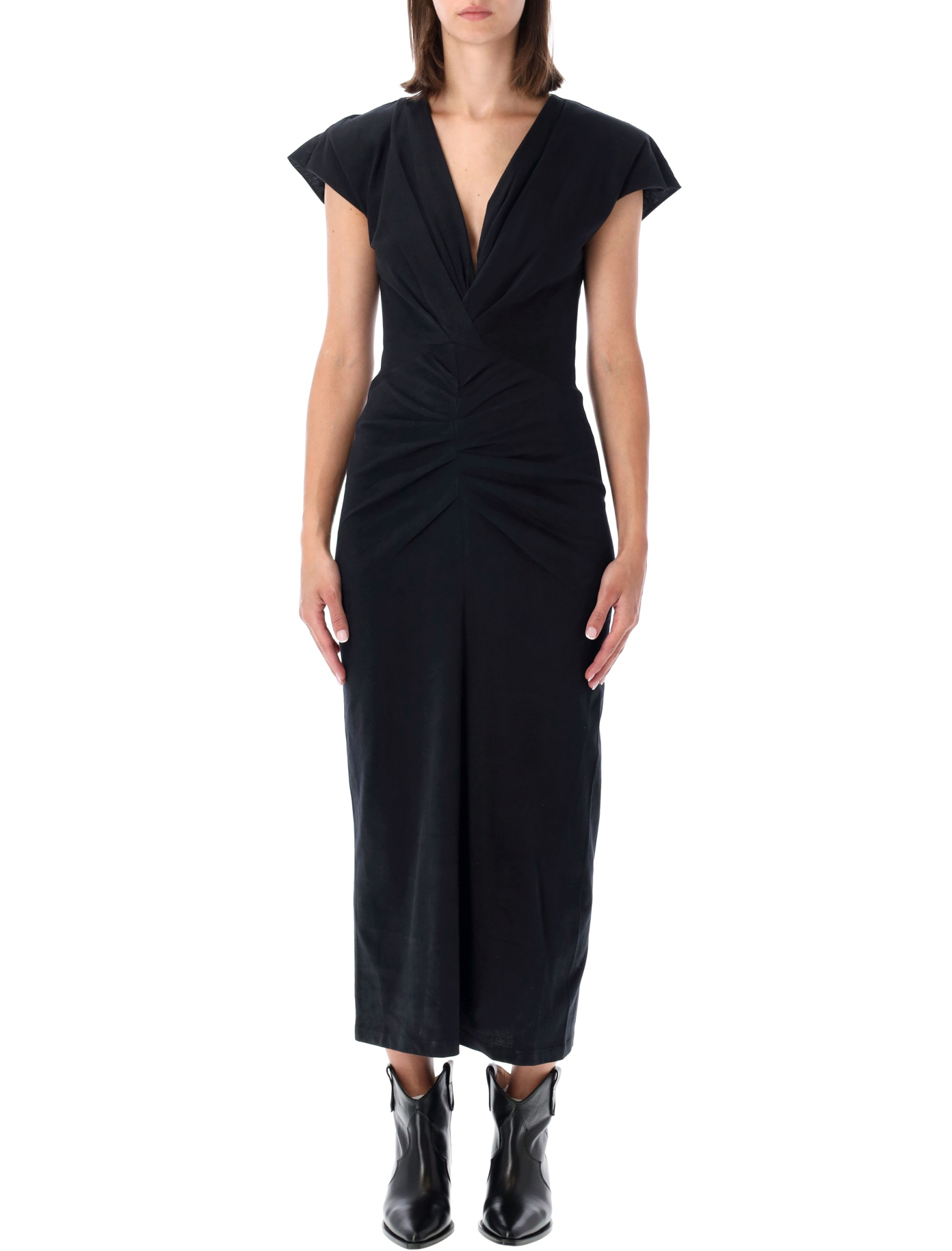 [Marant Etoile] Sleeveless dress FW26 RO1174FBA1N41I01BK