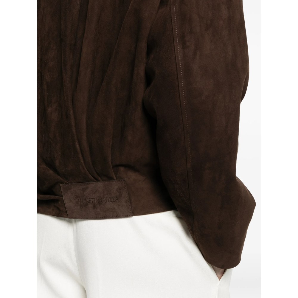 [SIMONETTA RAVIZZA] Leather Jacket SS26 S06JA409S1  MORO