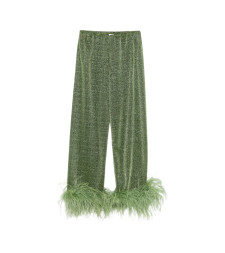 [OSEREE] Trousers SS26 LPF261 LUREX PLUM GREEN