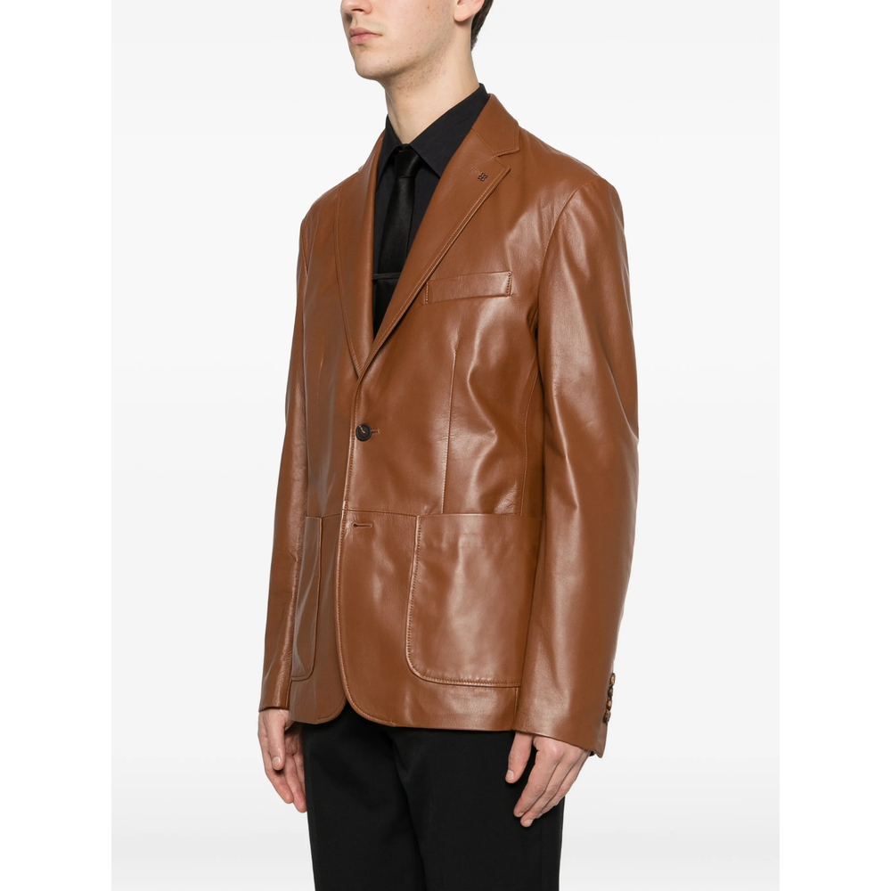 [TAGLIATORE] Leather Jacket SS26 CHE26-02 DAVIES COGNA