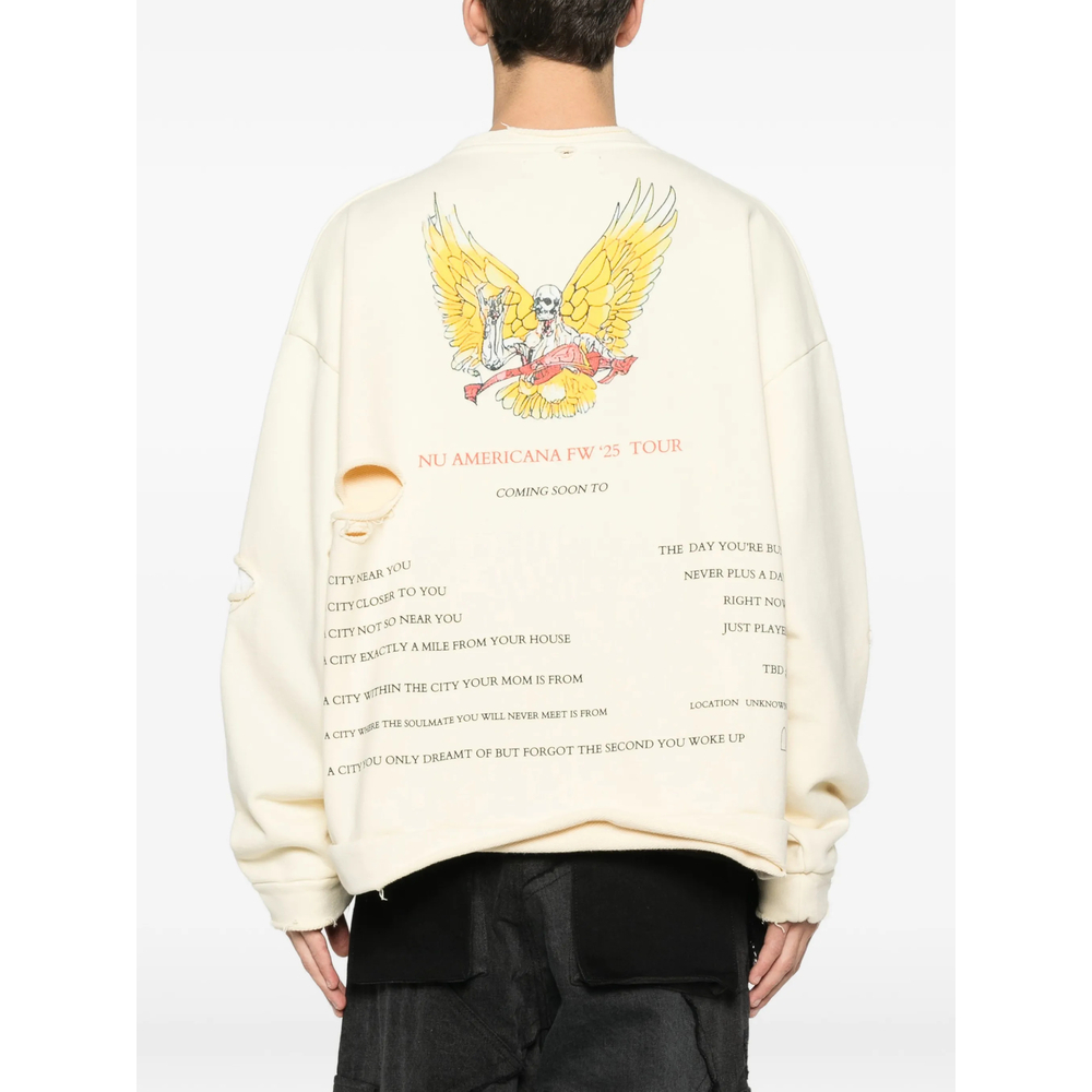 [Who Decides War] Sweatshirt FW25 RIBBON TOUR PU  CREAM