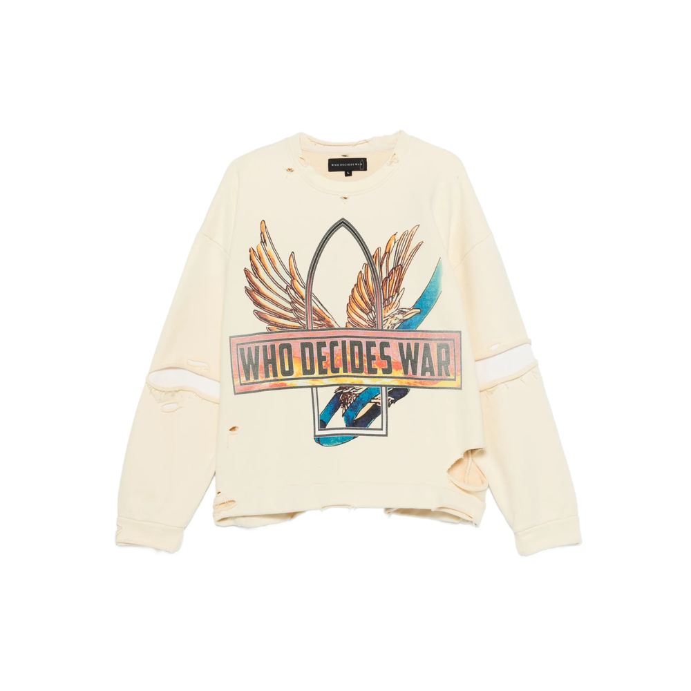 [Who Decides War] Sweatshirt FW25 RIBBON TOUR PU  CREAM