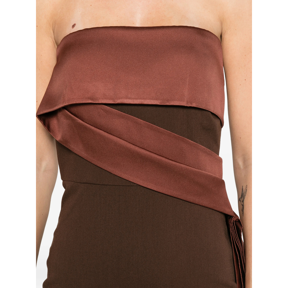 [Roland Mouret] Sleeveless dress SS26 037G-ST  BROWN
