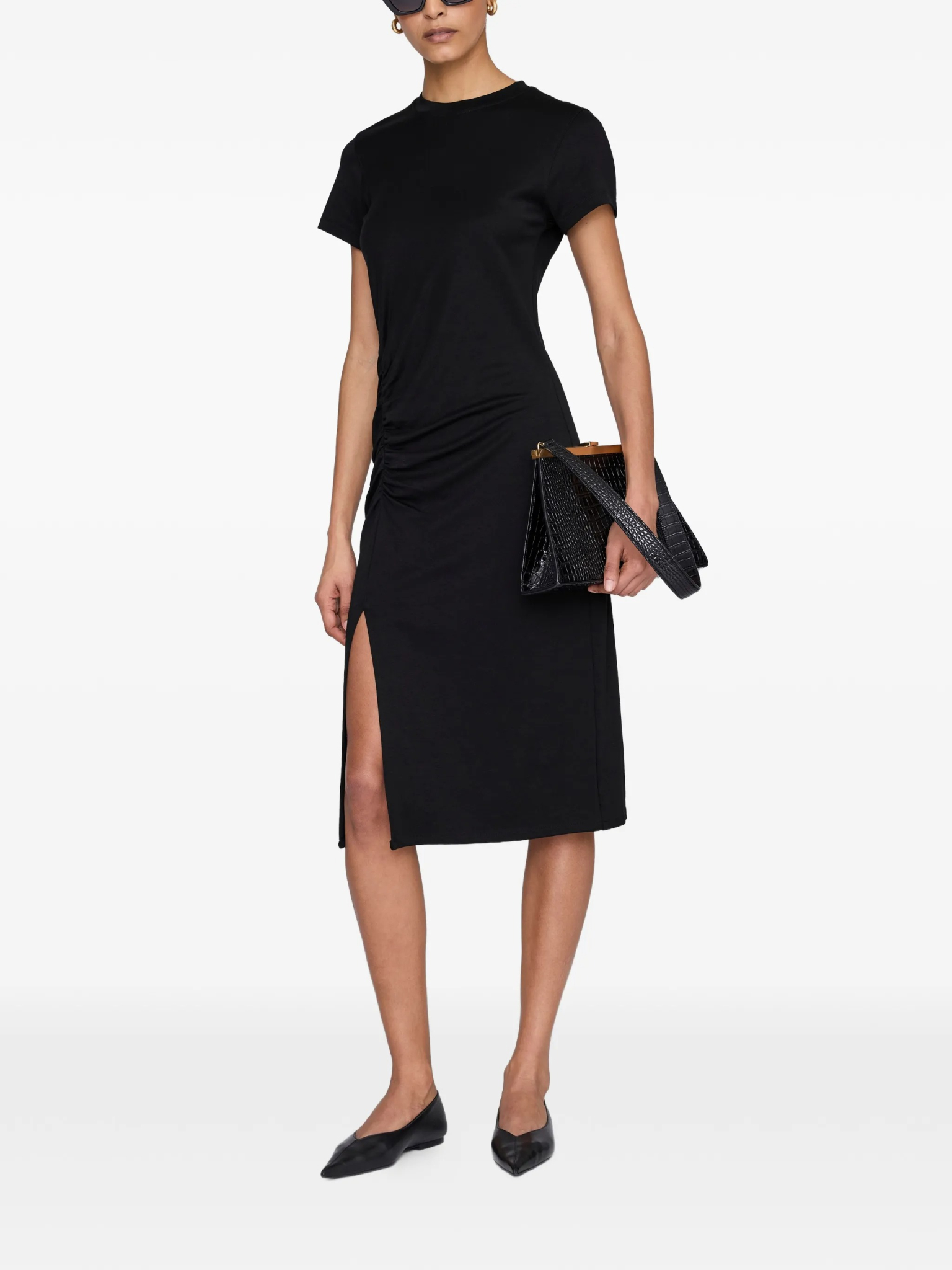 [Anine Bing] Short sleeve dress SS26 A0212032BLK26