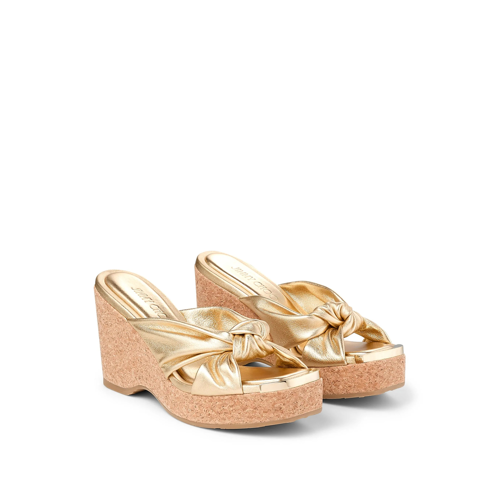 [Jimmy Choo] Sandals SS26 AVENUE WEDGE 110 MNA GOLD