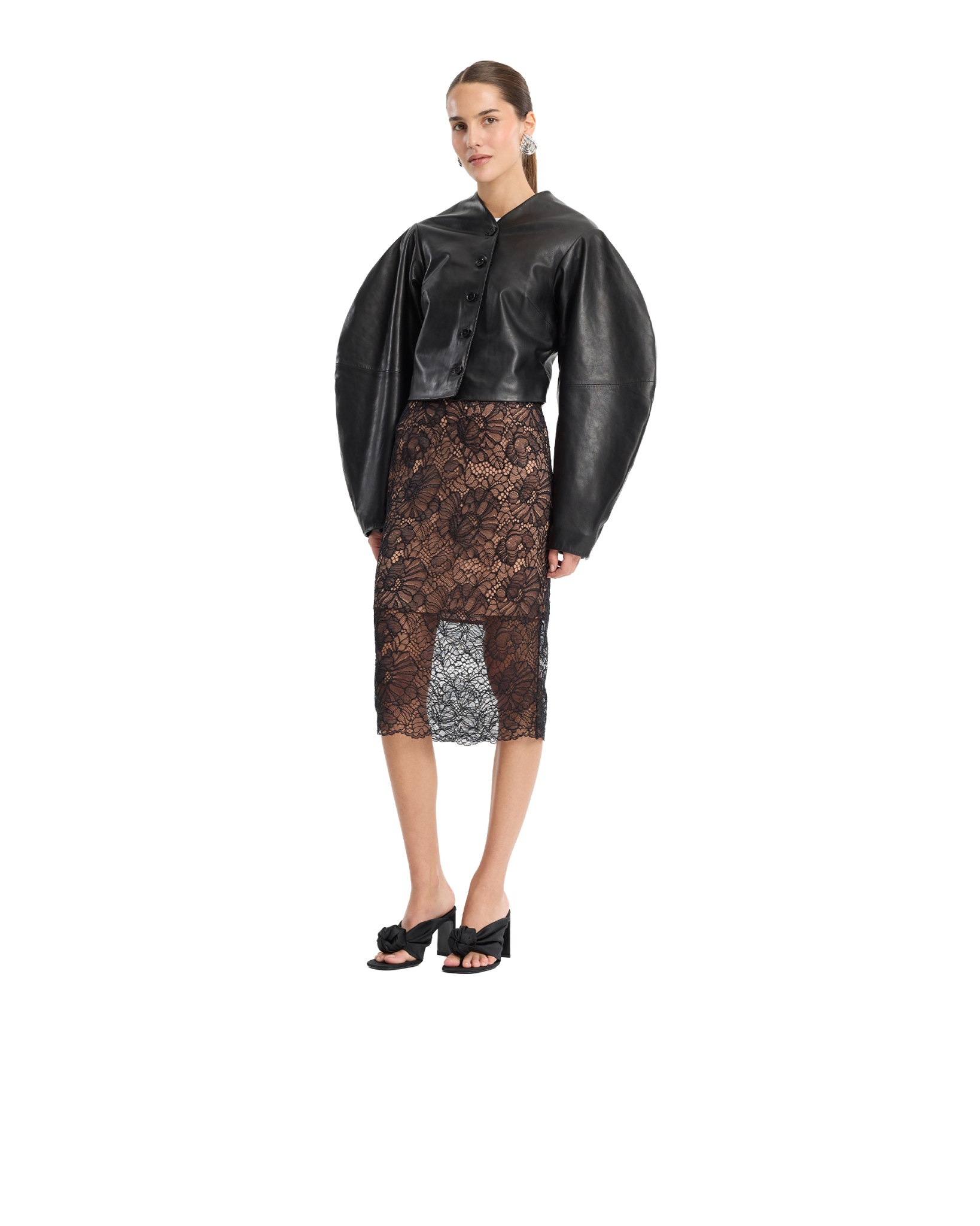 [ROTATE] Leather Jacket FW26 116172100BCR2091100