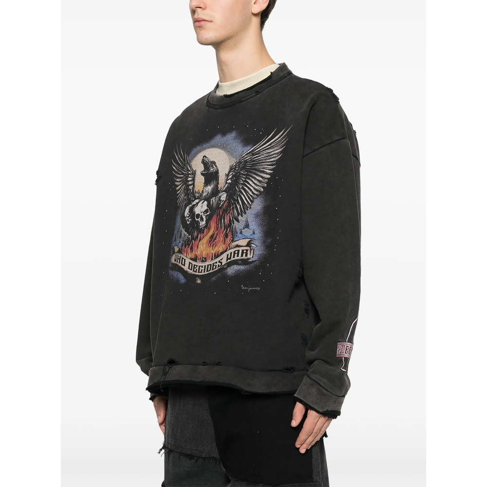 [Who Decides War] Sweatshirt FW25 MOON PULLOVER  COAL
