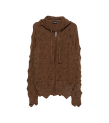 [Madfrenzy] Cardigan SS26 SPIKED  BROWN