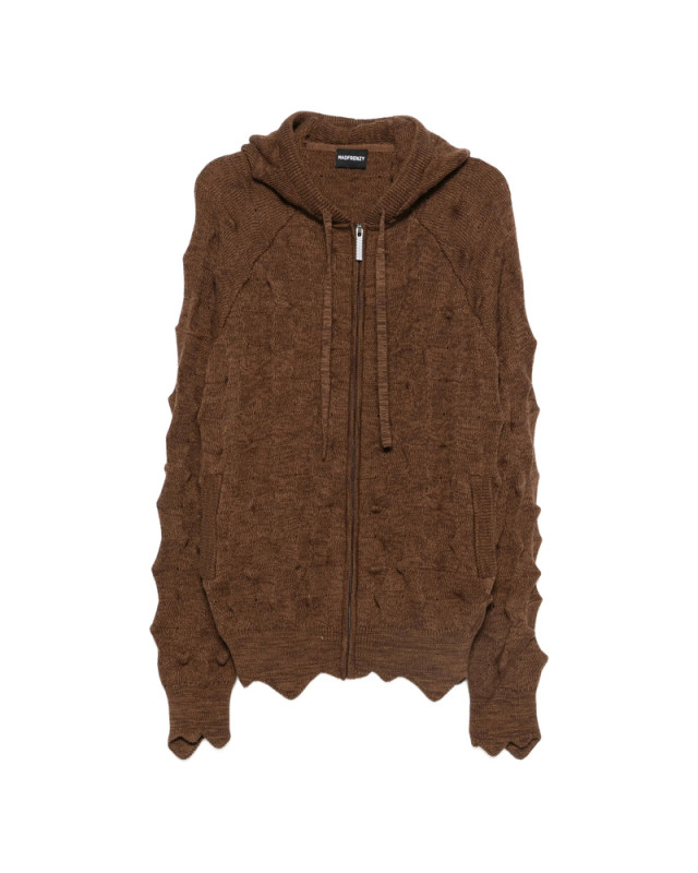 [Madfrenzy] Cardigan SS26 SPIKED  BROWN