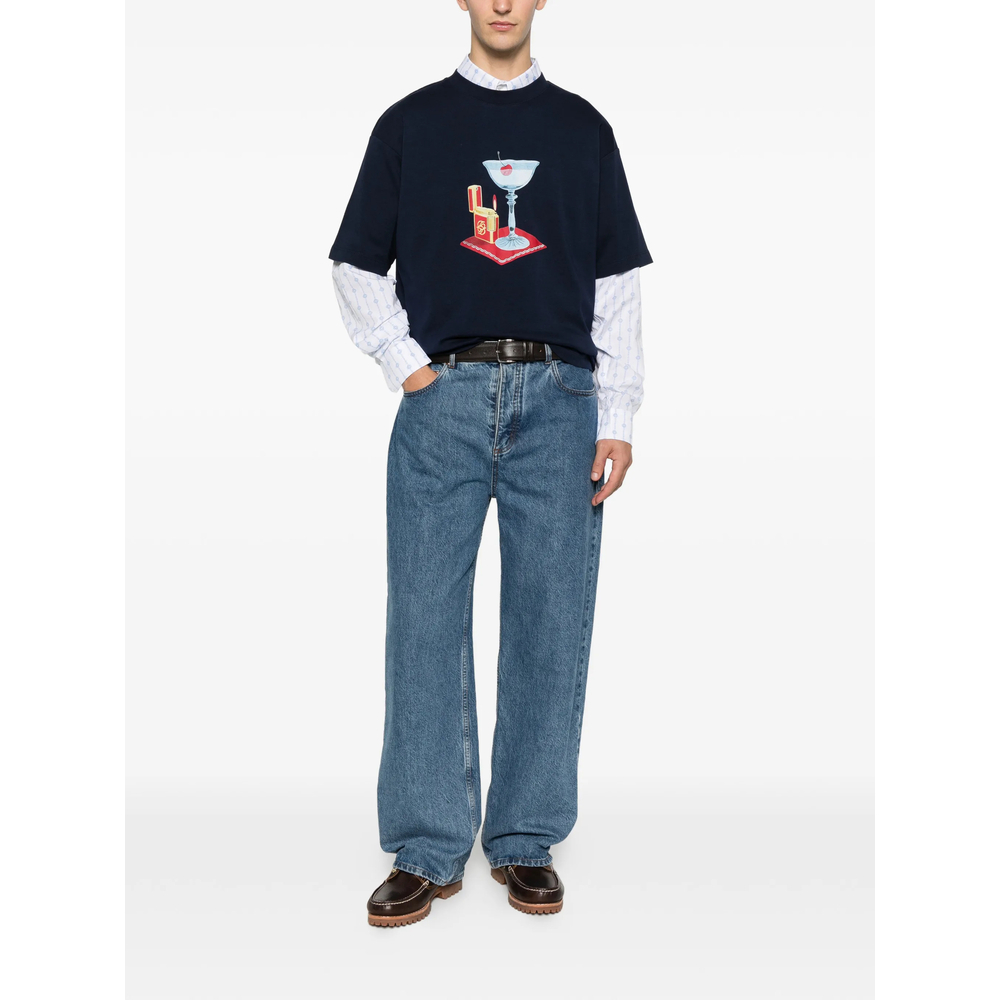 [DROLE DE MONSIEUR] T-shirts Short Sleeve SS26 J-TS291 CO002 NAVY