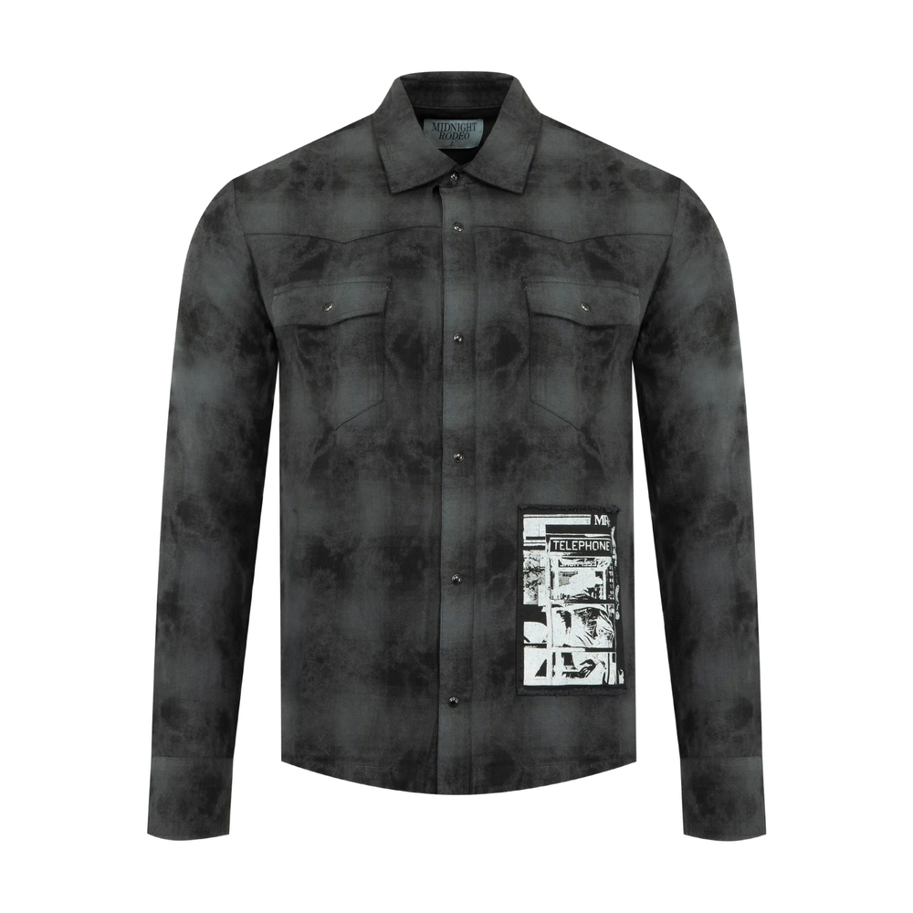 [Midnight Rodeo] Shirts Long Sleeve FW25 MRT-46 DISTRESSED BLACK