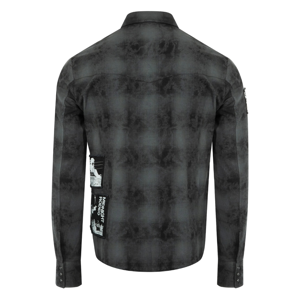 [Midnight Rodeo] Shirts Long Sleeve FW25 MRT-46 DISTRESSED BLACK