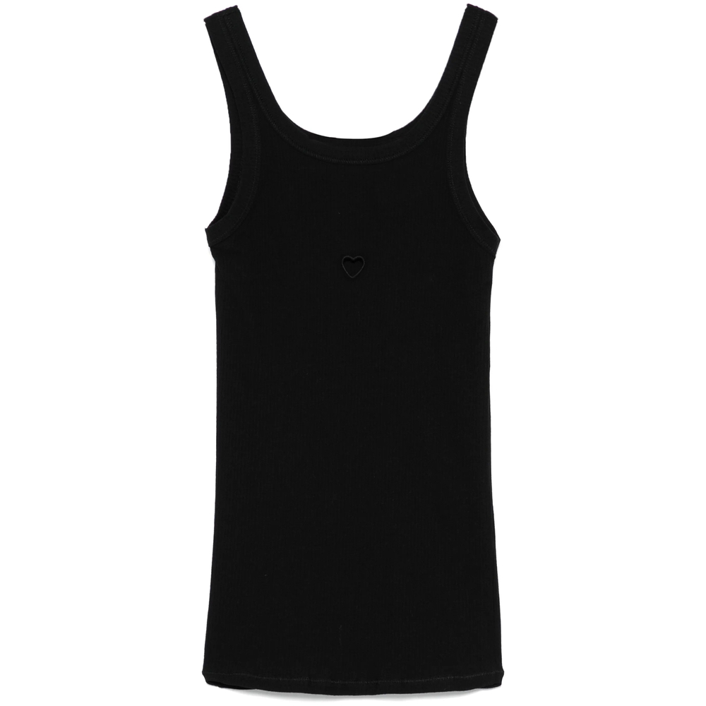 [BASERANGE] Tank top SS26 TOHT-RB HEART BLACK