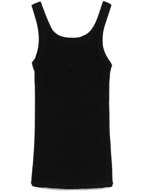 [BASERANGE] Tank top SS26 TOHT-RB HEART BLACK