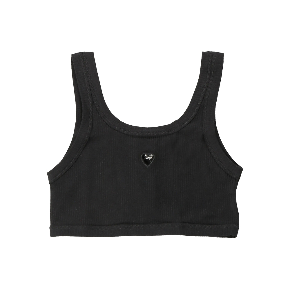 [BASERANGE] Tank top SS26 BRHE-RB HEART BLACK