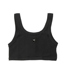 [BASERANGE] Tank top SS26 BRHE-RB HEART BLACK