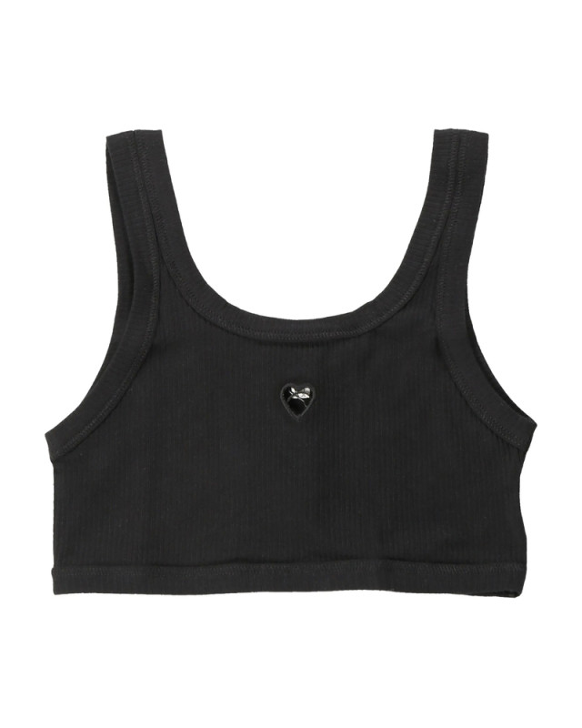 [BASERANGE] Tank top SS26 BRHE-RB HEART BLACK