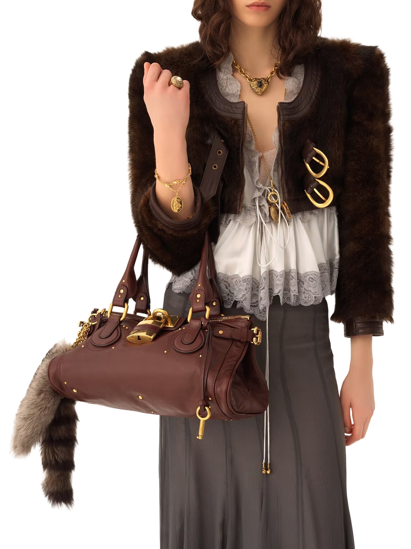 [Chloe] Tote bag FW26 CH25WS802P7527M CRAFTY BROWN