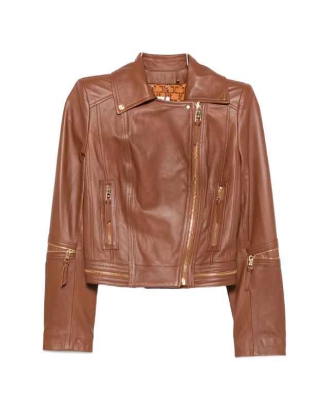 [ELISABETTA FRANCHI] Leather Jacket FW26 GD01Z66E2FK3
