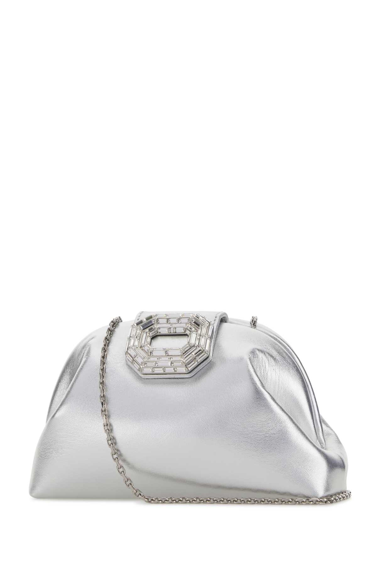 [Amina Muaddi] Clutch bag SS26 CAMELIABAG SILVER