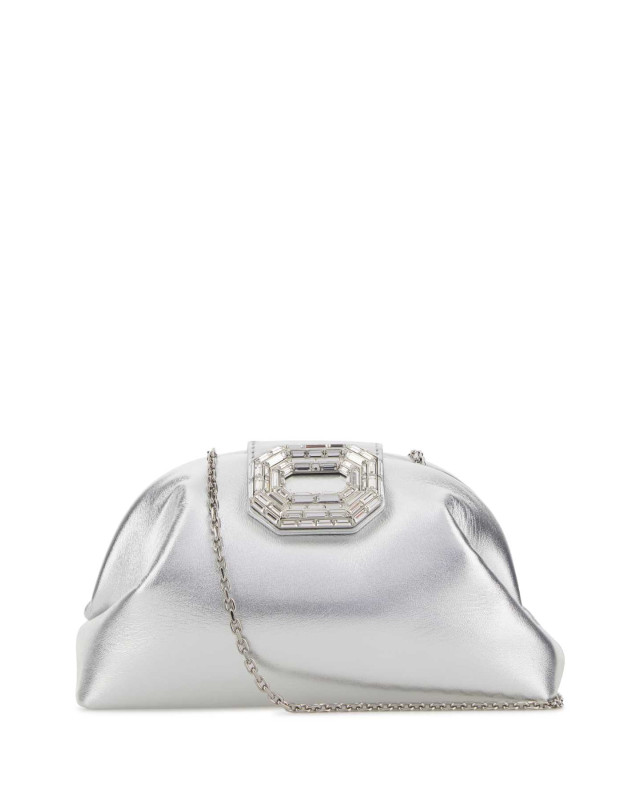 [Amina Muaddi] Clutch bag SS26 CAMELIABAG SILVER