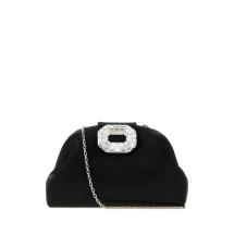 [Amina Muaddi] Clutch bag SS26 CAMELIABAG BLACKSILVER