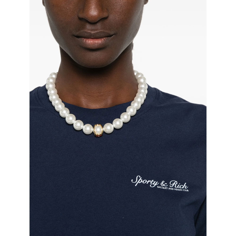 [SPORTY & RICH] T-shirts Short Sleeve FW26 TO11975325BL  DKNAV