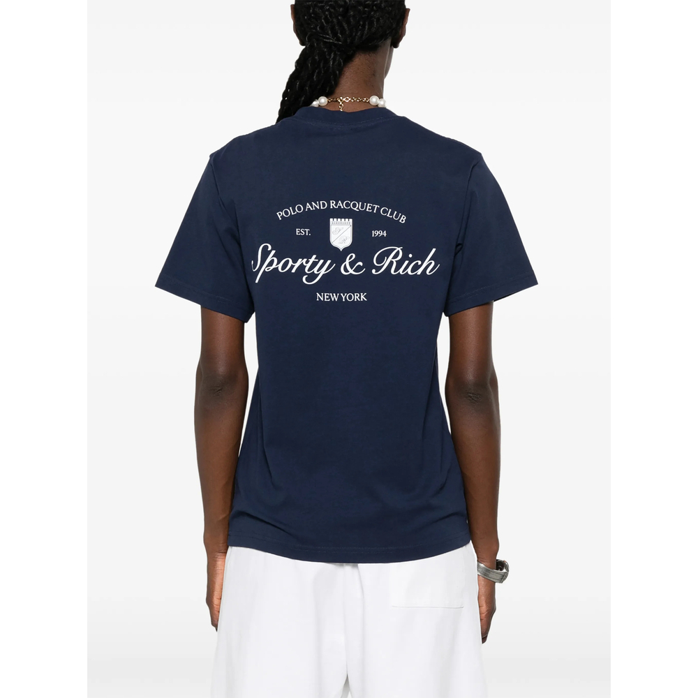 [SPORTY & RICH] T-shirts Short Sleeve FW26 TO11975325BL  DKNAV
