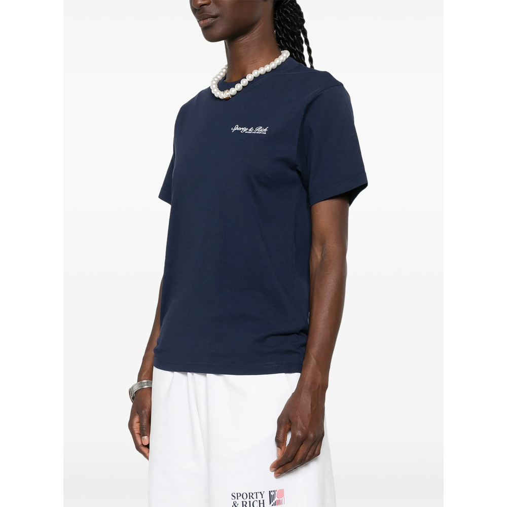 [SPORTY & RICH] T-shirts Short Sleeve FW26 TO11975325BL  DKNAV
