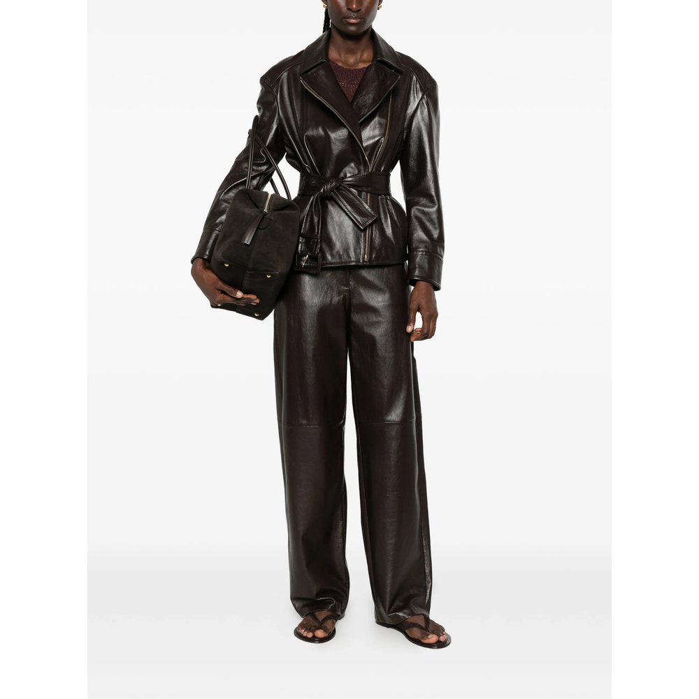 [MAX MARA STUDIO] Leather Jacket FW26 MSTGIUSTO 013F 003