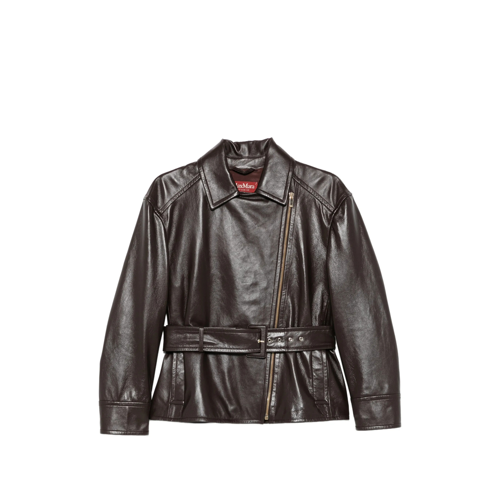 [MAX MARA STUDIO] Leather Jacket FW26 MSTGIUSTO 013F 003