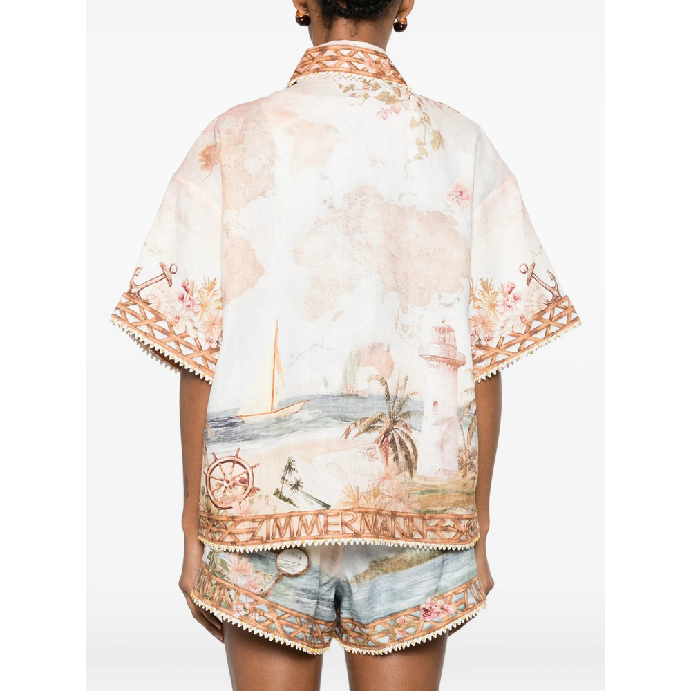 [Zimmermann] Shirts Short Sleeve FW26 7632TSS263  ISBLU