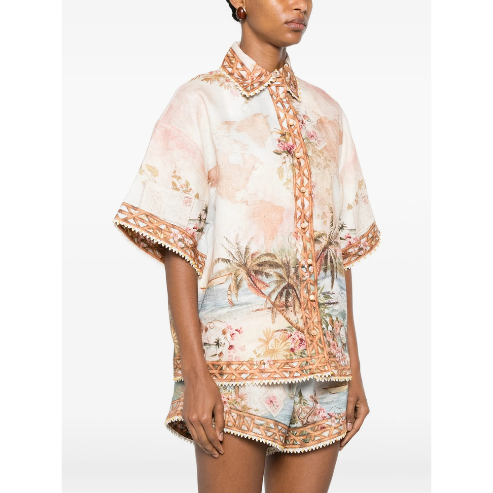 [Zimmermann] Shirts Short Sleeve FW26 7632TSS263  ISBLU